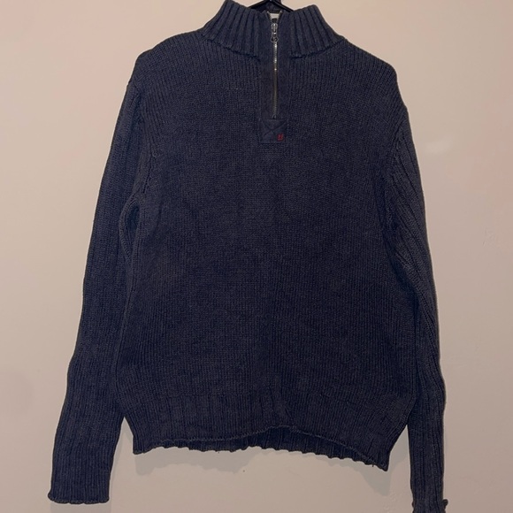 Thick Cotton Polo Turtleneck Sweater - Picture 1 of 3